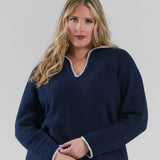 BLANKET STITCH GETAWAY SWEATER plus-size - AMOUR781