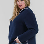 BLANKET STITCH GETAWAY SWEATER plus-size - AMOUR781