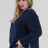 BLANKET STITCH GETAWAY SWEATER plus-size - AMOUR781