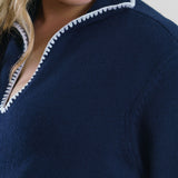 BLANKET STITCH GETAWAY SWEATER plus-size - AMOUR781