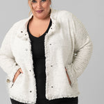 COLLARED FRINGE JACKET plus-size - AMOUR781