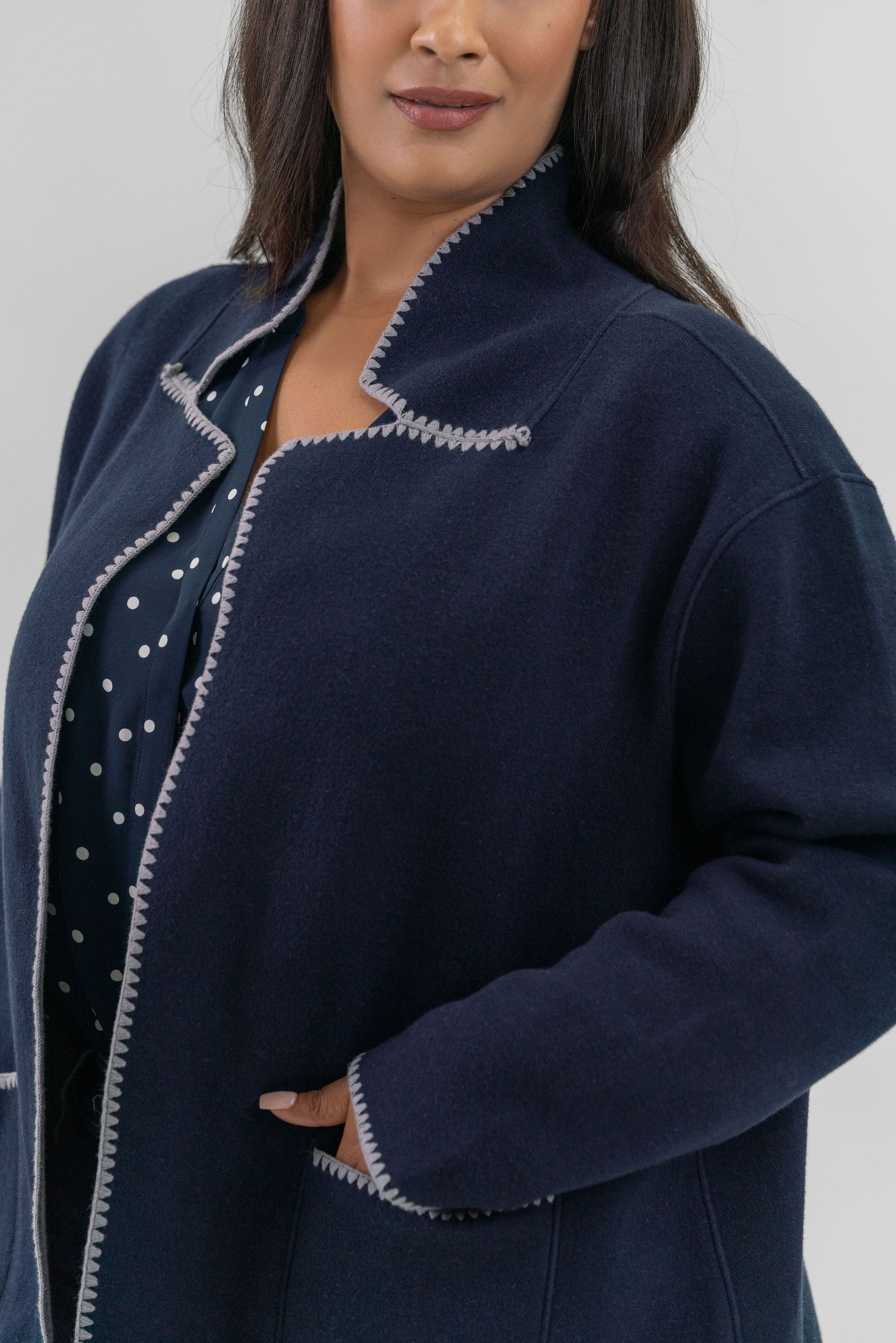 COOL NIGHTS REVERSIBLE KNIT JACKET plus-size - AMOUR781