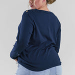 LONG SLEEVE BUTTON SHOULDER TOP plus-size - AMOUR781