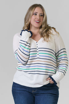 MARITIME STRIPE SWEATER plus-size - AMOUR781