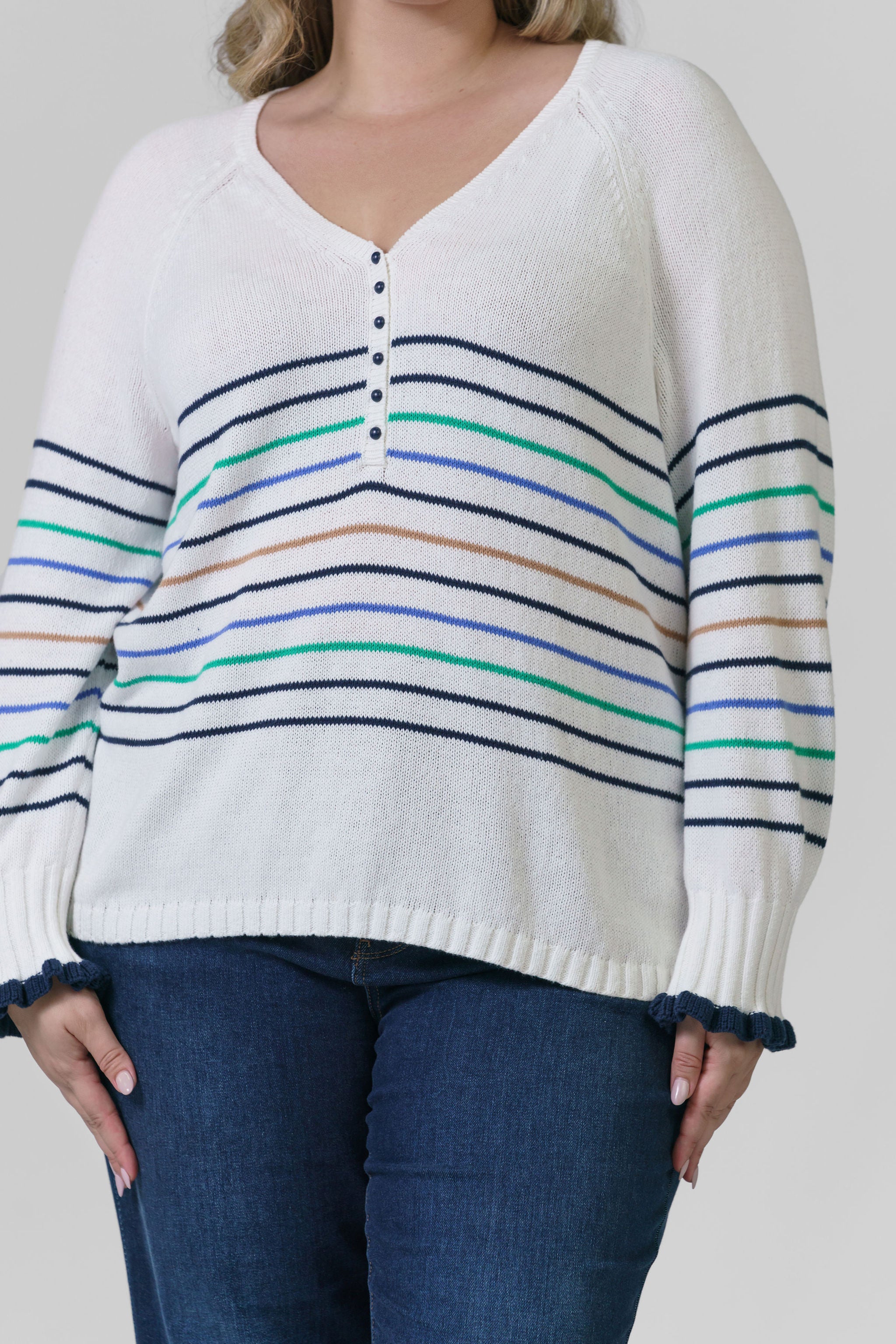 MARITIME STRIPE SWEATER plus-size - AMOUR781
