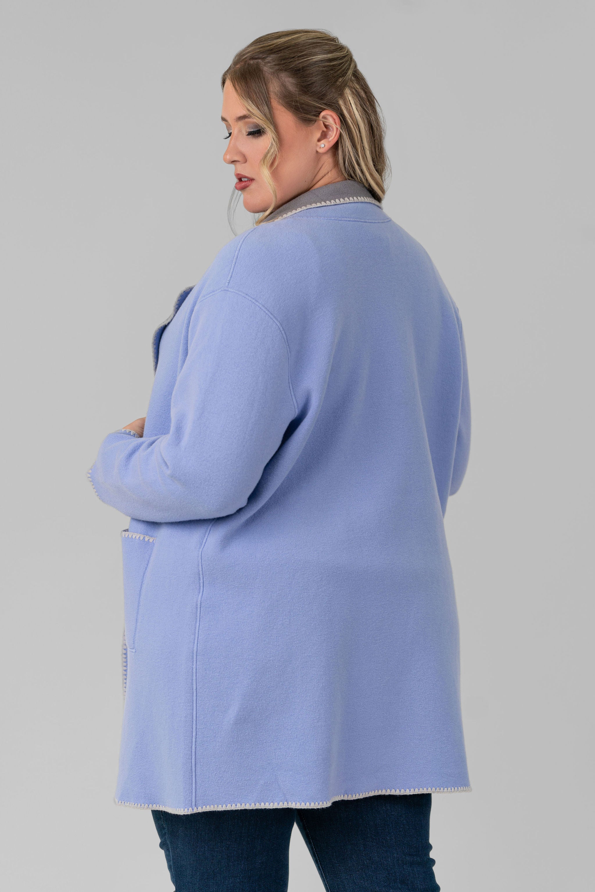COOL NIGHTS REVERSIBLE KNIT JACKET plus-size - AMOUR781
