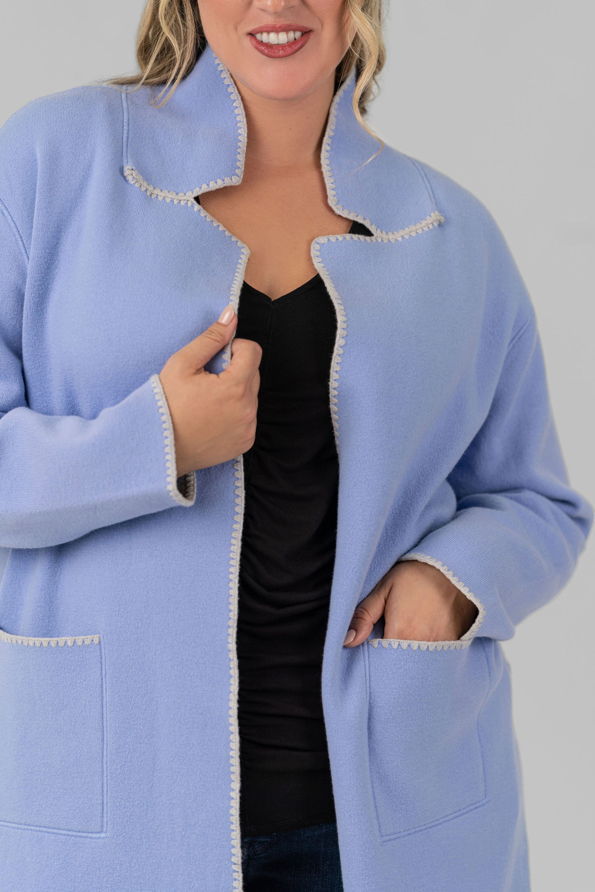 COOL NIGHTS REVERSIBLE KNIT JACKET plus-size - AMOUR781