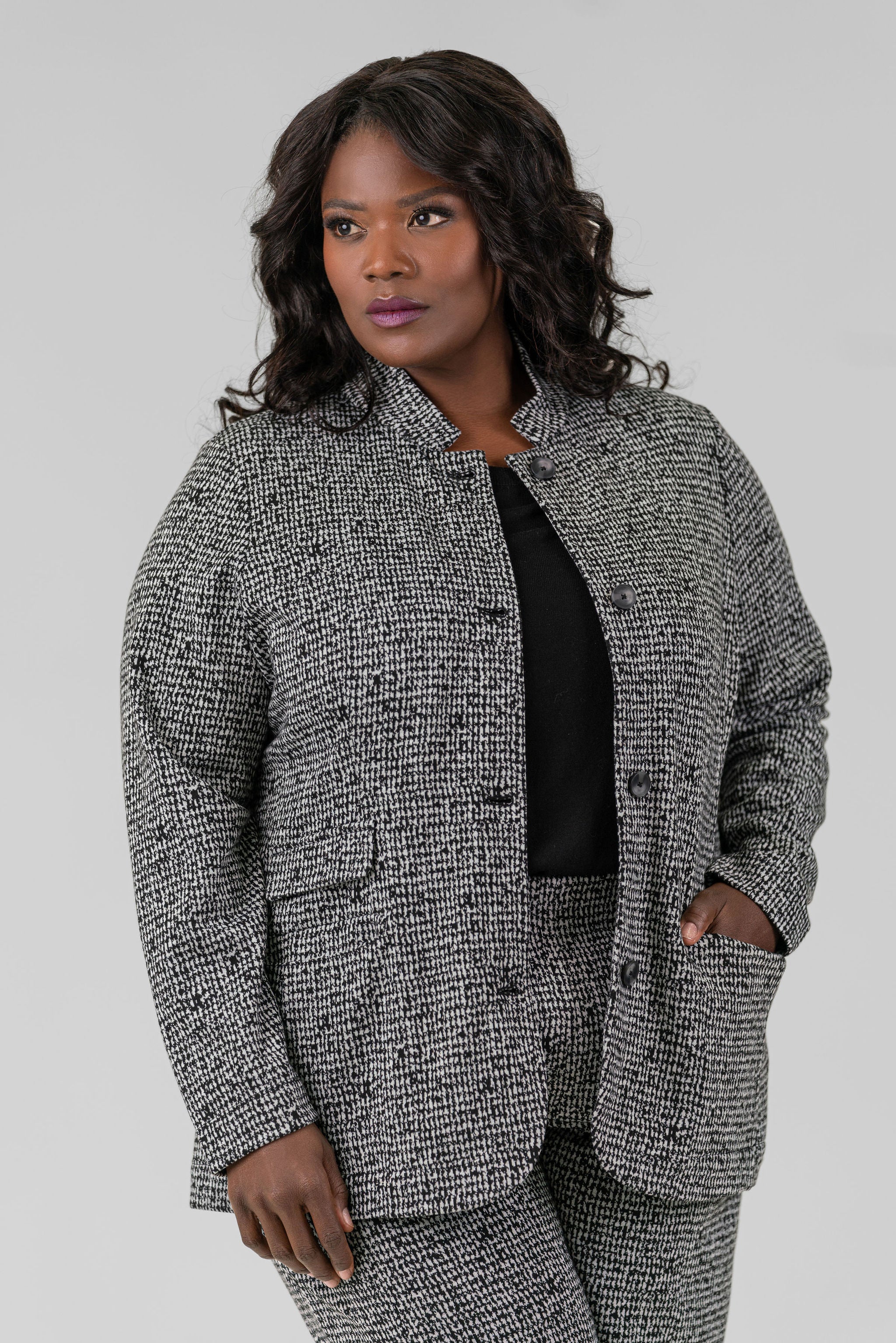 ETCHED TWEED JACKET plus-size - AMOUR781