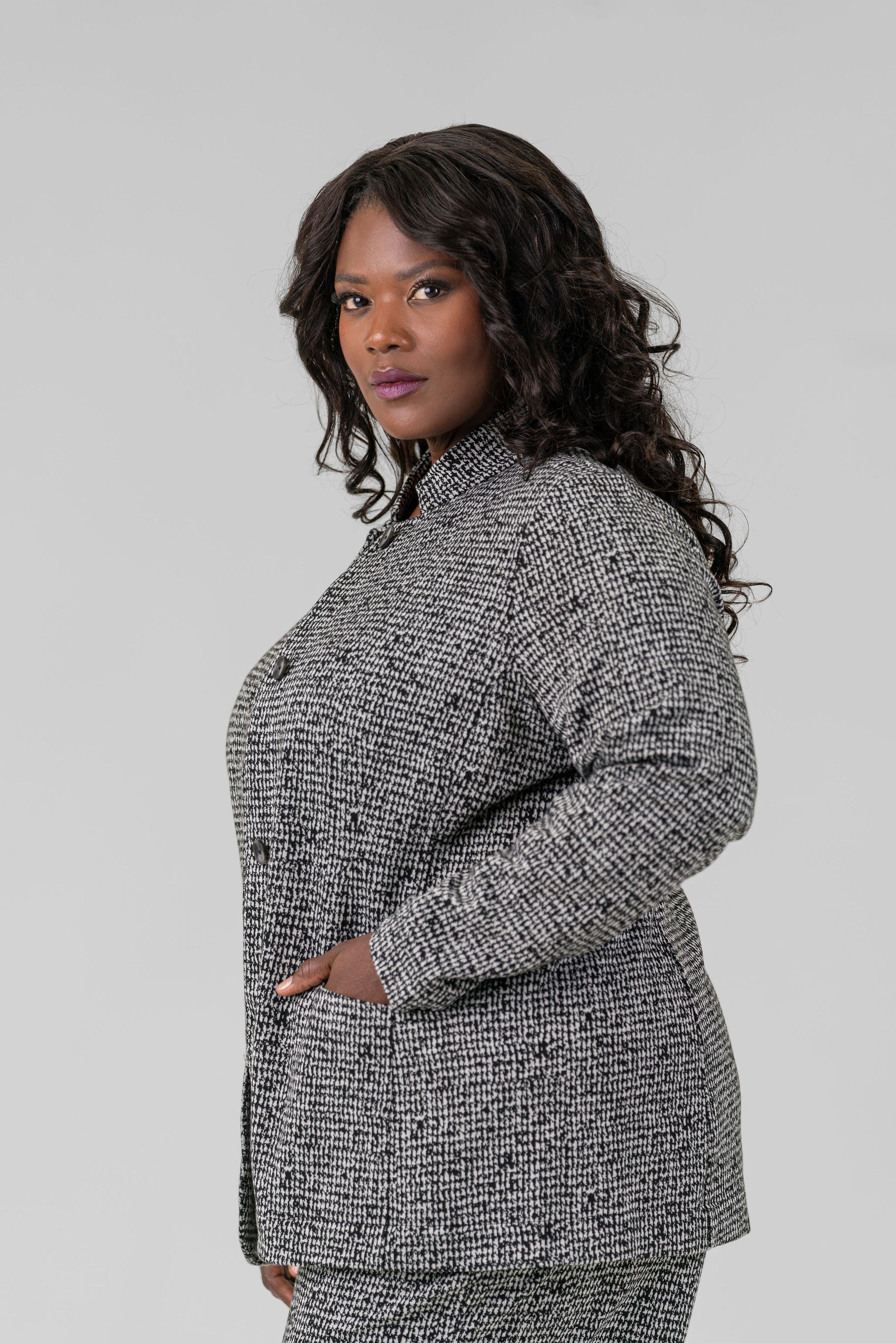 ETCHED TWEED JACKET plus-size - AMOUR781