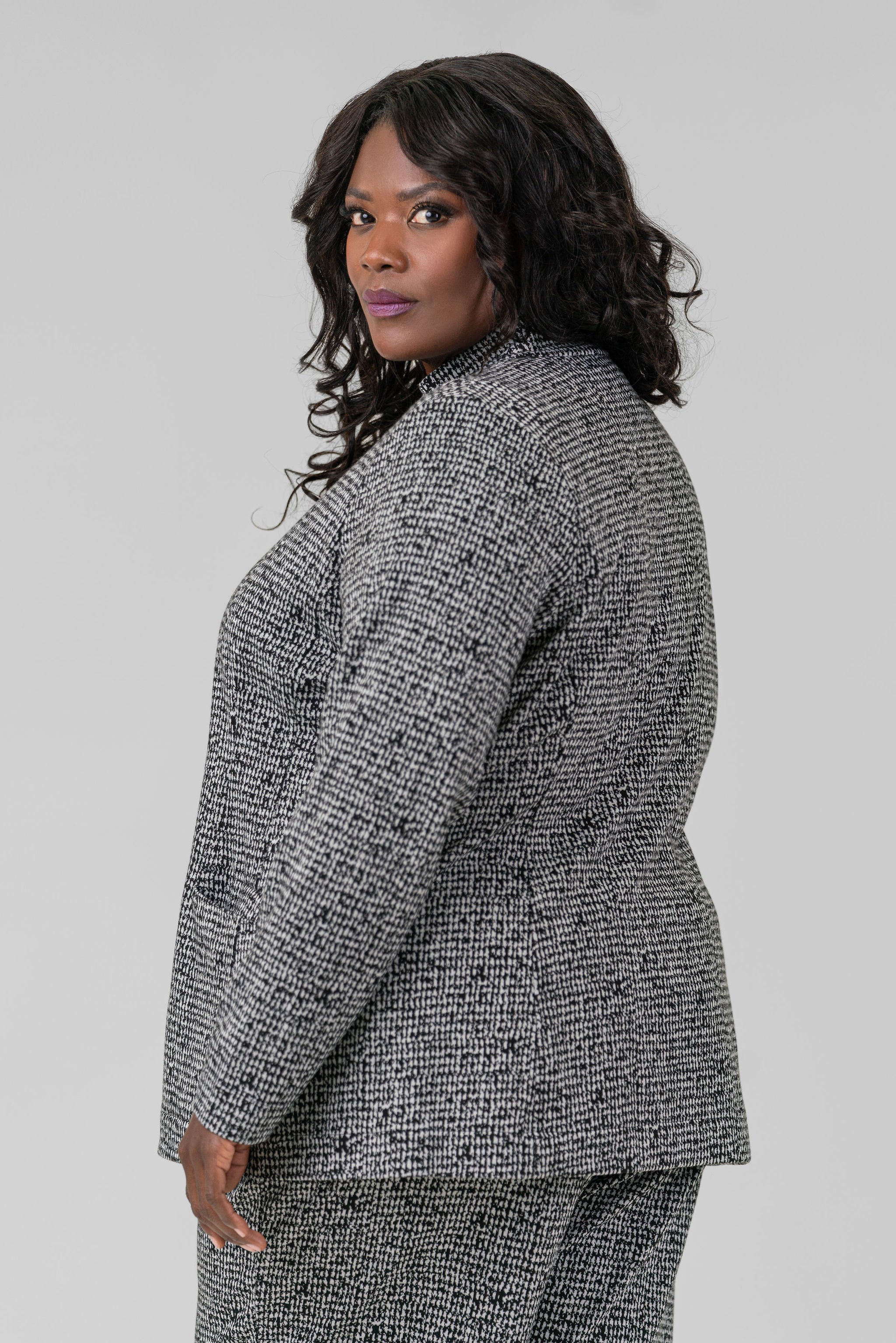 ETCHED TWEED JACKET plus-size - AMOUR781