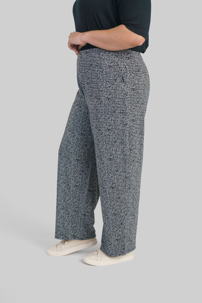 29" ETCHED TWEED WIDE LEG ANKLE PANT - AMOUR781