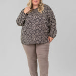 LACEY LEAVES TOP plus-size - AMOUR781