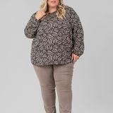 LACEY LEAVES TOP plus-size - AMOUR781