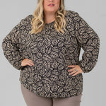 LACEY LEAVES TOP plus-size - AMOUR781