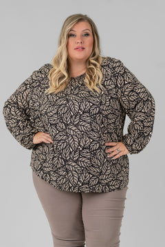 LACEY LEAVES TOP plus-size - AMOUR781