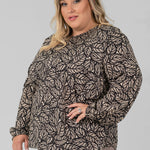 LACEY LEAVES TOP plus-size - AMOUR781