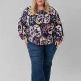 MEDALLION MIX TOP plus-size - AMOUR781