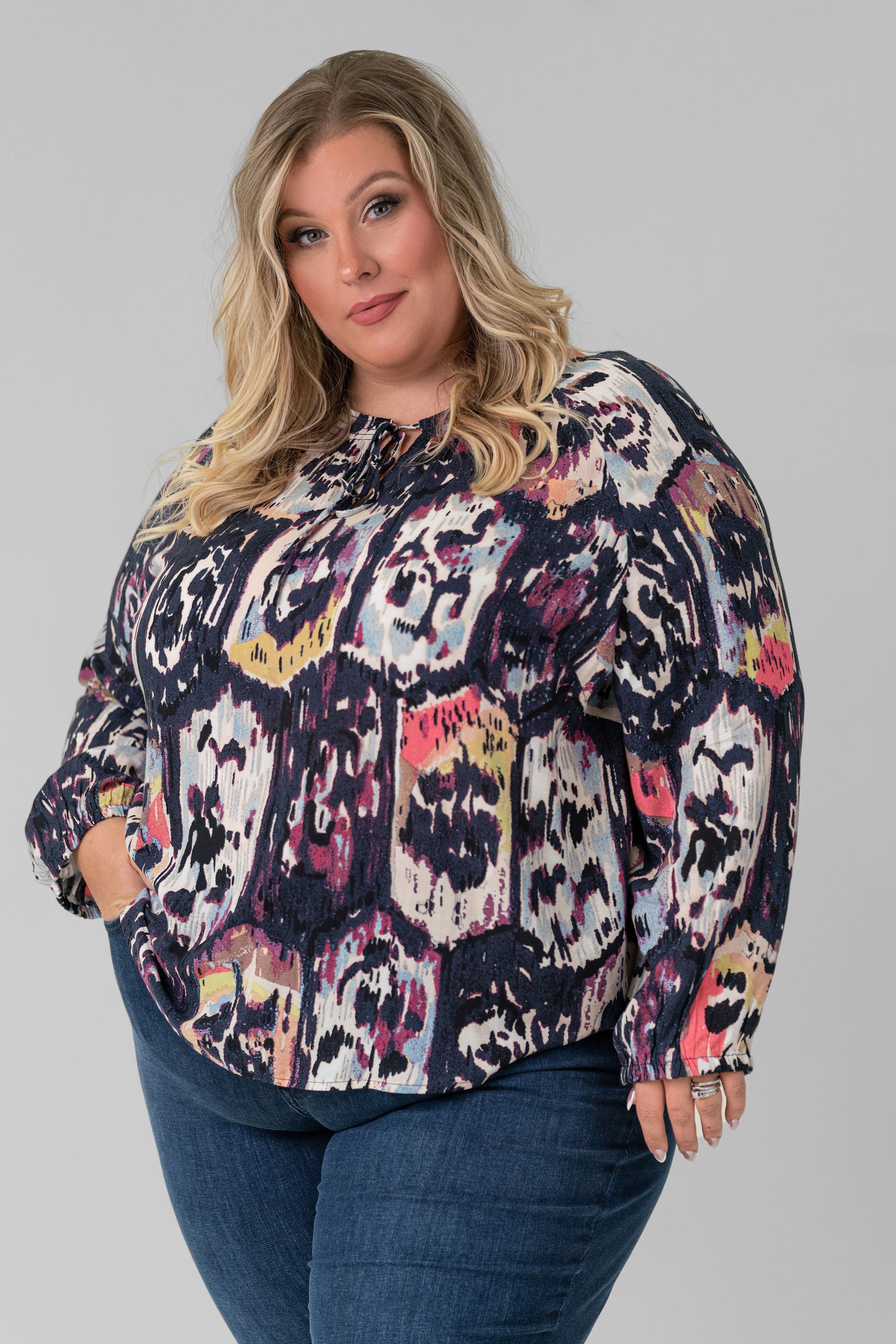 MEDALLION MIX TOP plus-size - AMOUR781