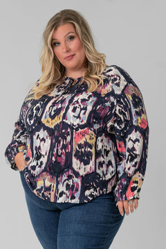 MEDALLION MIX TOP plus-size - AMOUR781