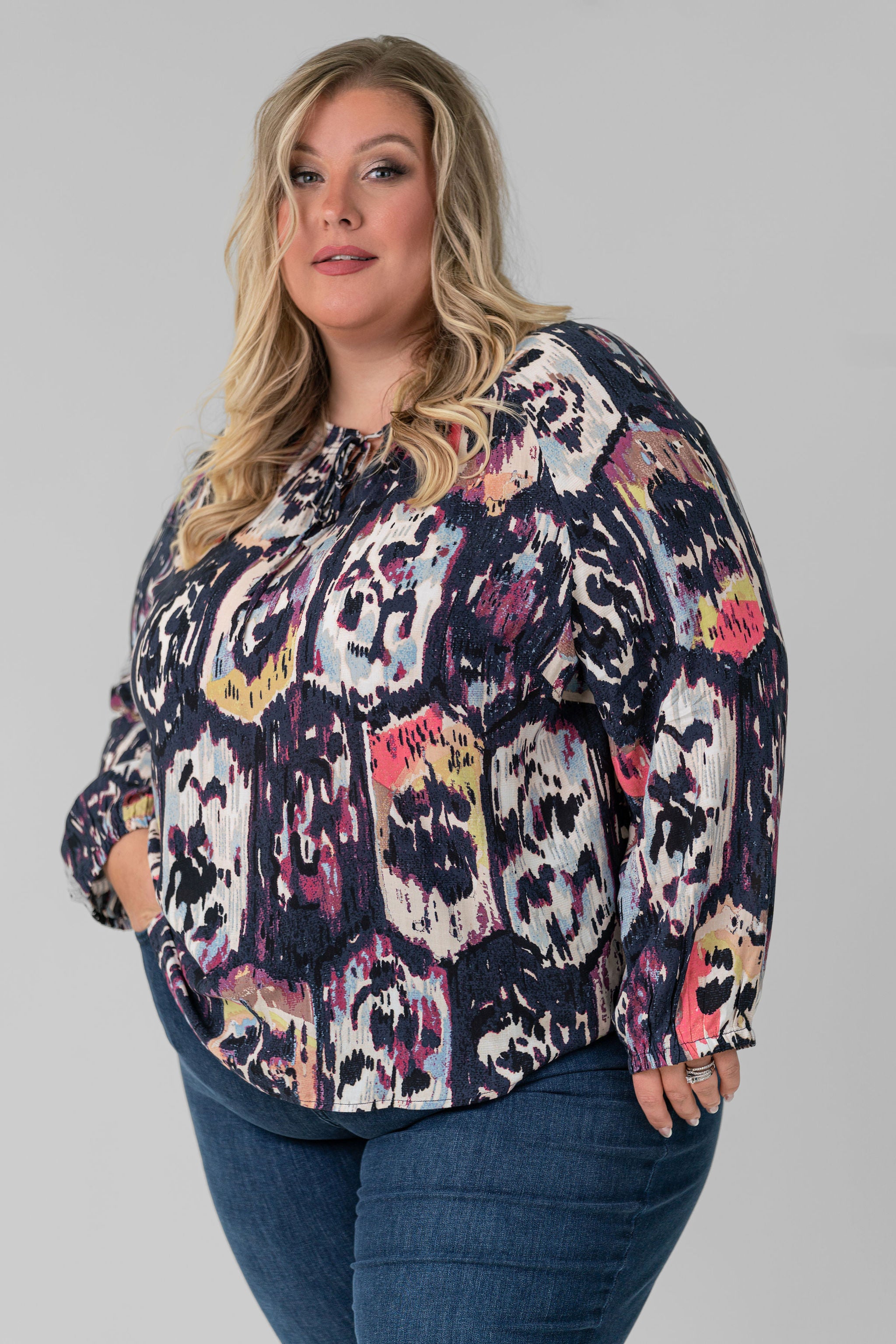 MEDALLION MIX TOP plus-size - AMOUR781