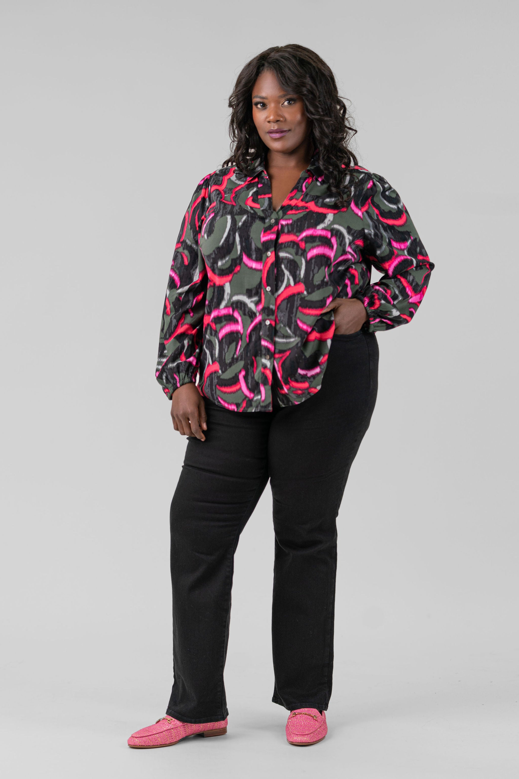 NEON DOODLE LIVE IN SHIRT plus-size - AMOUR781