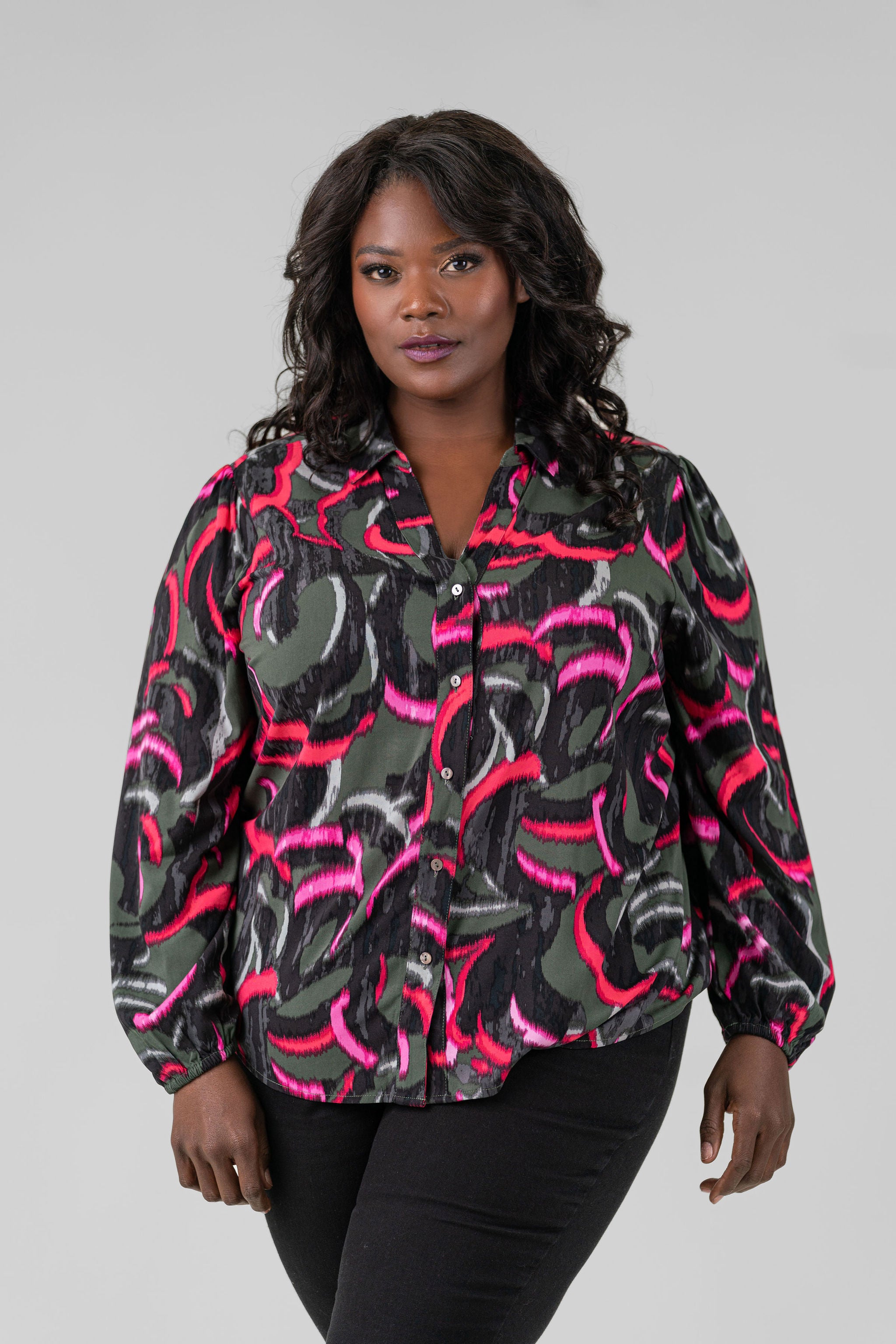 NEON DOODLE LIVE IN SHIRT plus-size - AMOUR781