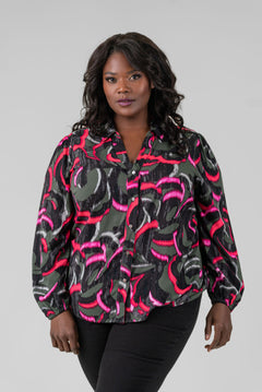 NEON DOODLE LIVE IN SHIRT plus-size - AMOUR781