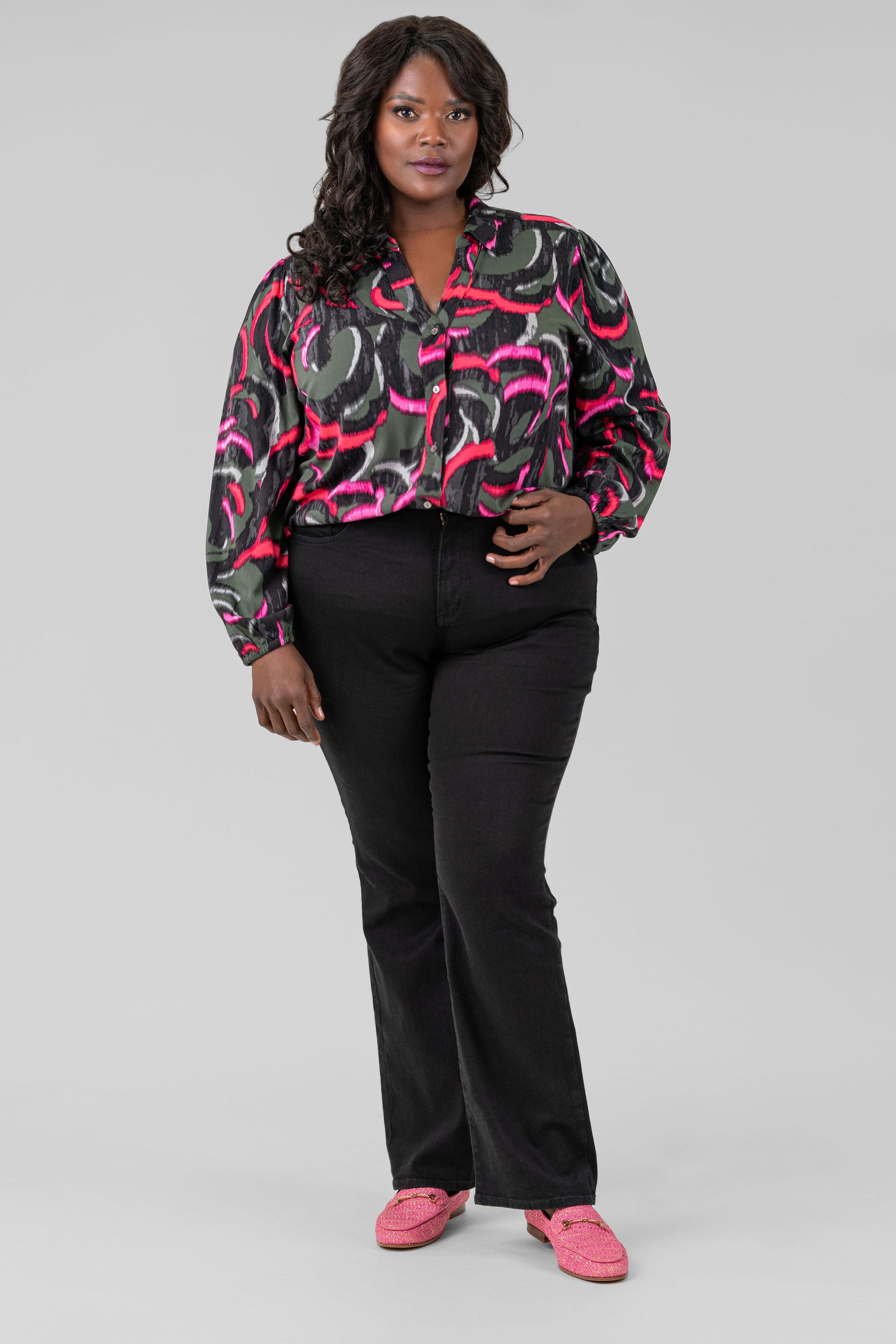 NEON DOODLE LIVE IN SHIRT plus-size - AMOUR781