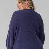SHAKER KNIT V-NECK SWEATER plus-size - AMOUR781