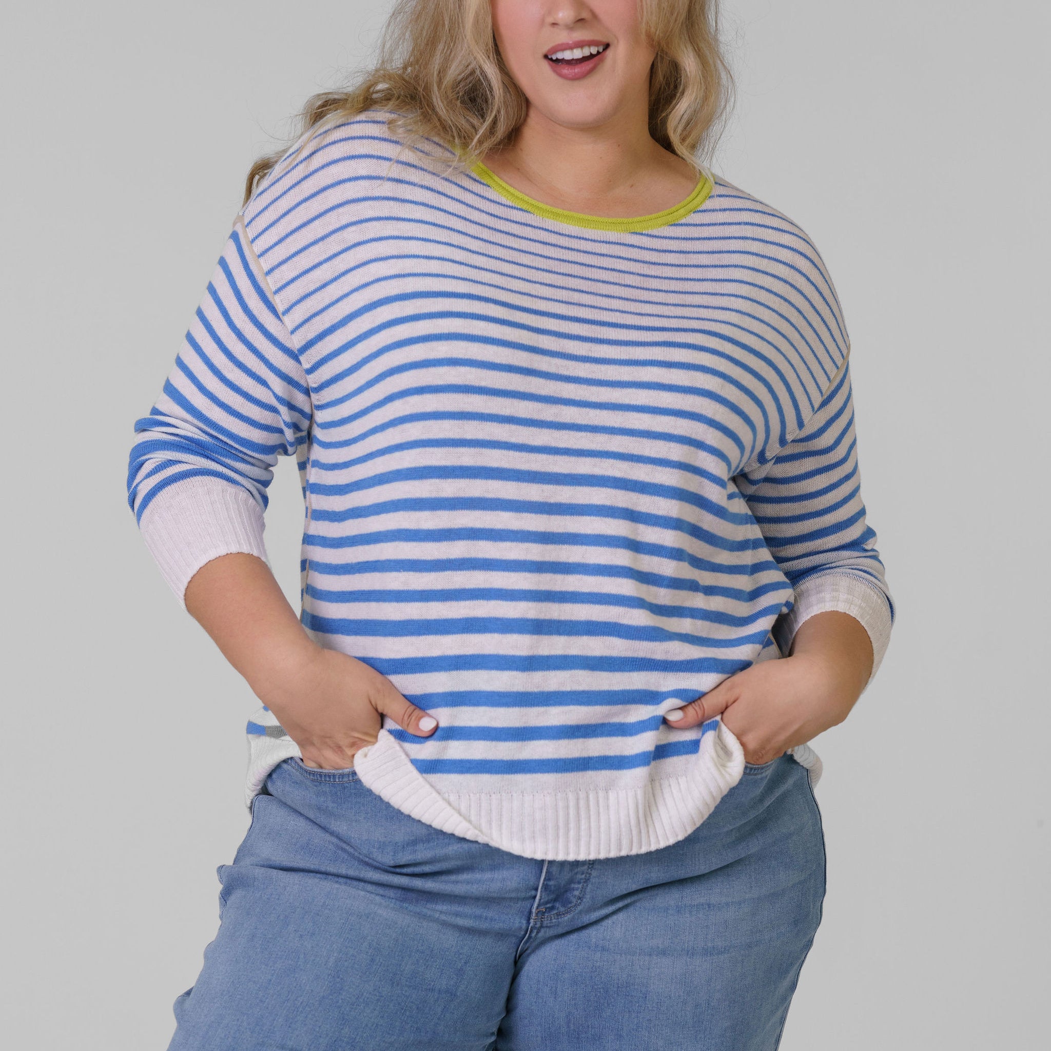 STRIPED UP SUPERSOFT SWEATER - AMOUR781