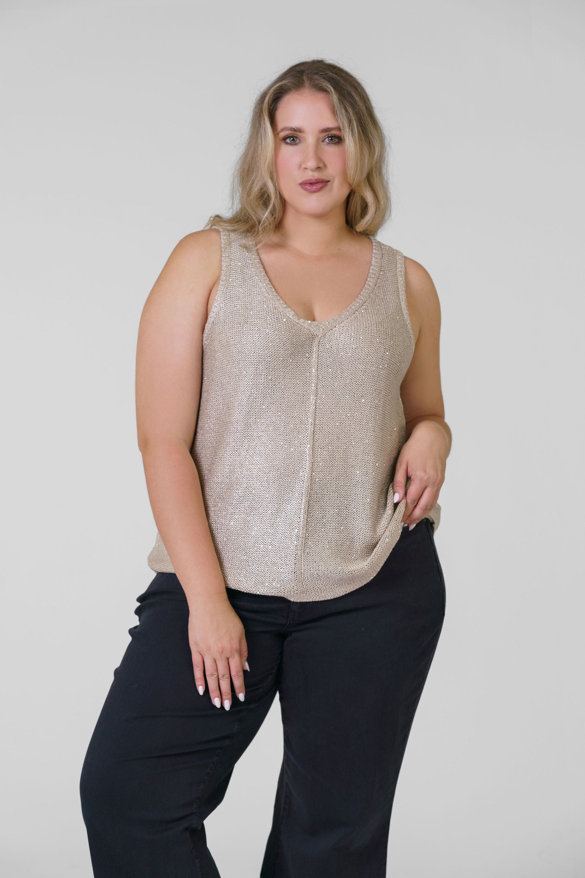 SUBTLE SPARKLE TANK plus-size - AMOUR781