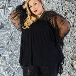 SEQUIN SEMI FLARED PANTS plus-size - AMOUR781