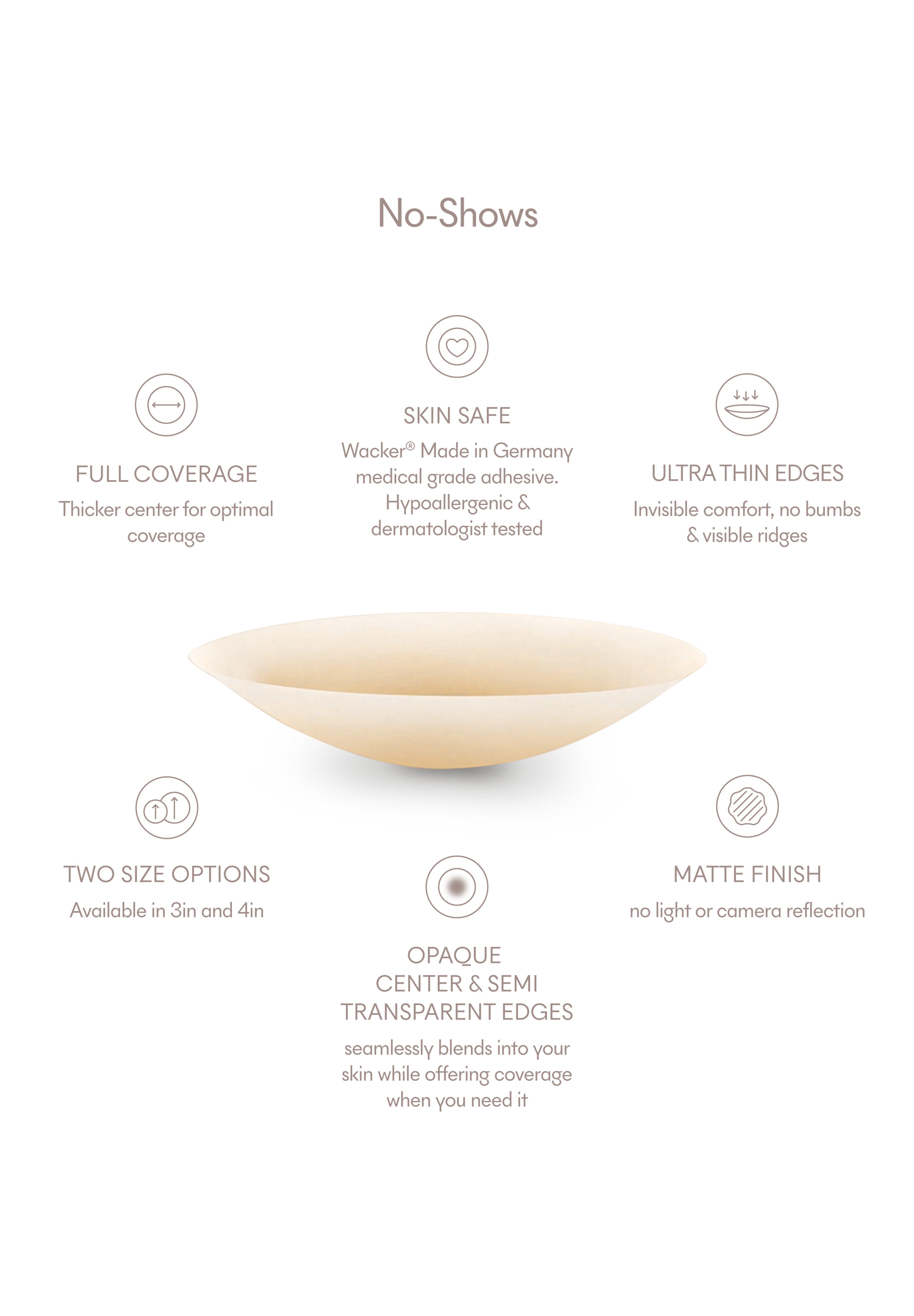NO-SHOW ADHESIVE NIPPLE COVERS plus-size - AMOUR781