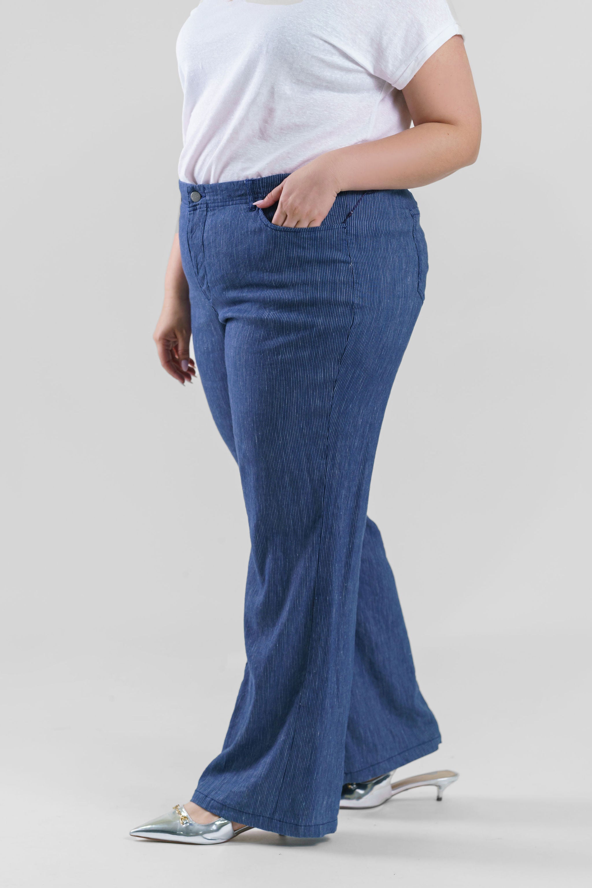 5 POCKET WIDE LEG TROUSER plus-size - AMOUR781