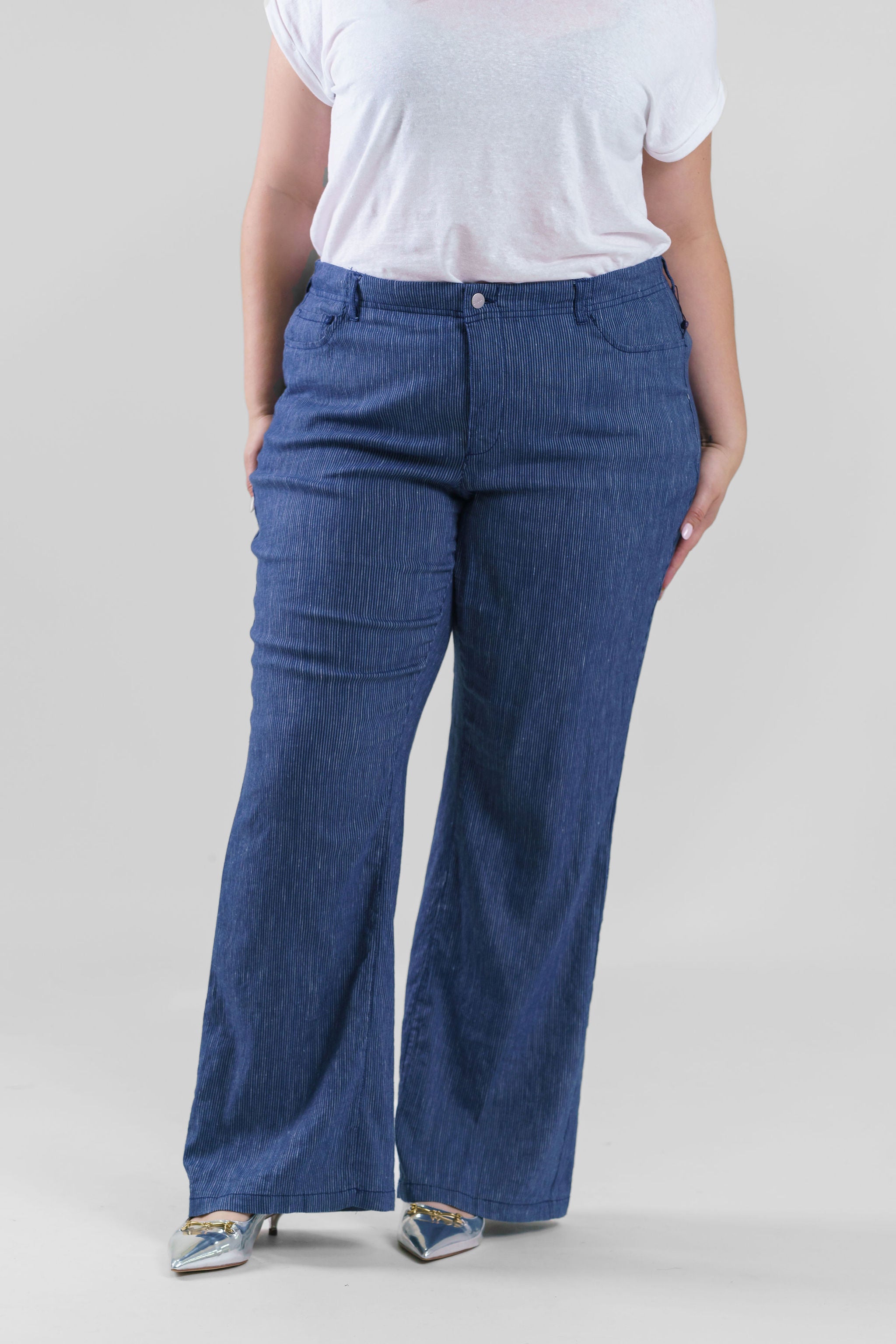 5 POCKET WIDE LEG TROUSER plus-size - AMOUR781