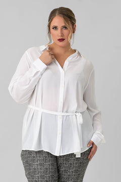 BELTED TUNIC BLOUSE plus-size - AMOUR781