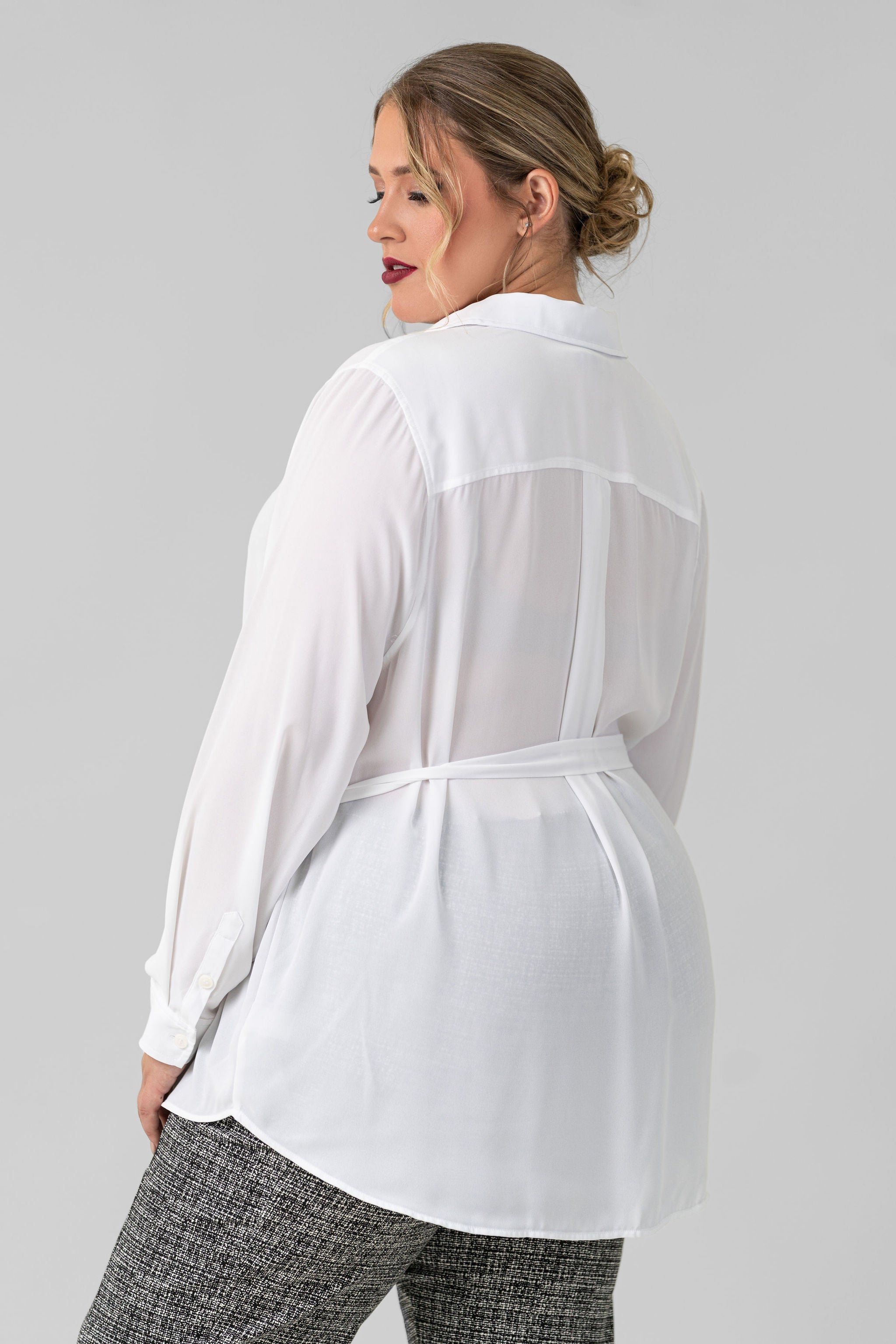 BELTED TUNIC BLOUSE plus-size - AMOUR781