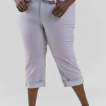MARILYN STRAIGHT CROP CUFF JEANS plus-size - AMOUR781