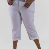 MARILYN STRAIGHT CROP CUFF JEANS plus-size - AMOUR781