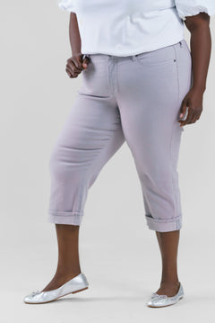 MARILYN STRAIGHT CROP CUFF JEANS plus-size - AMOUR781
