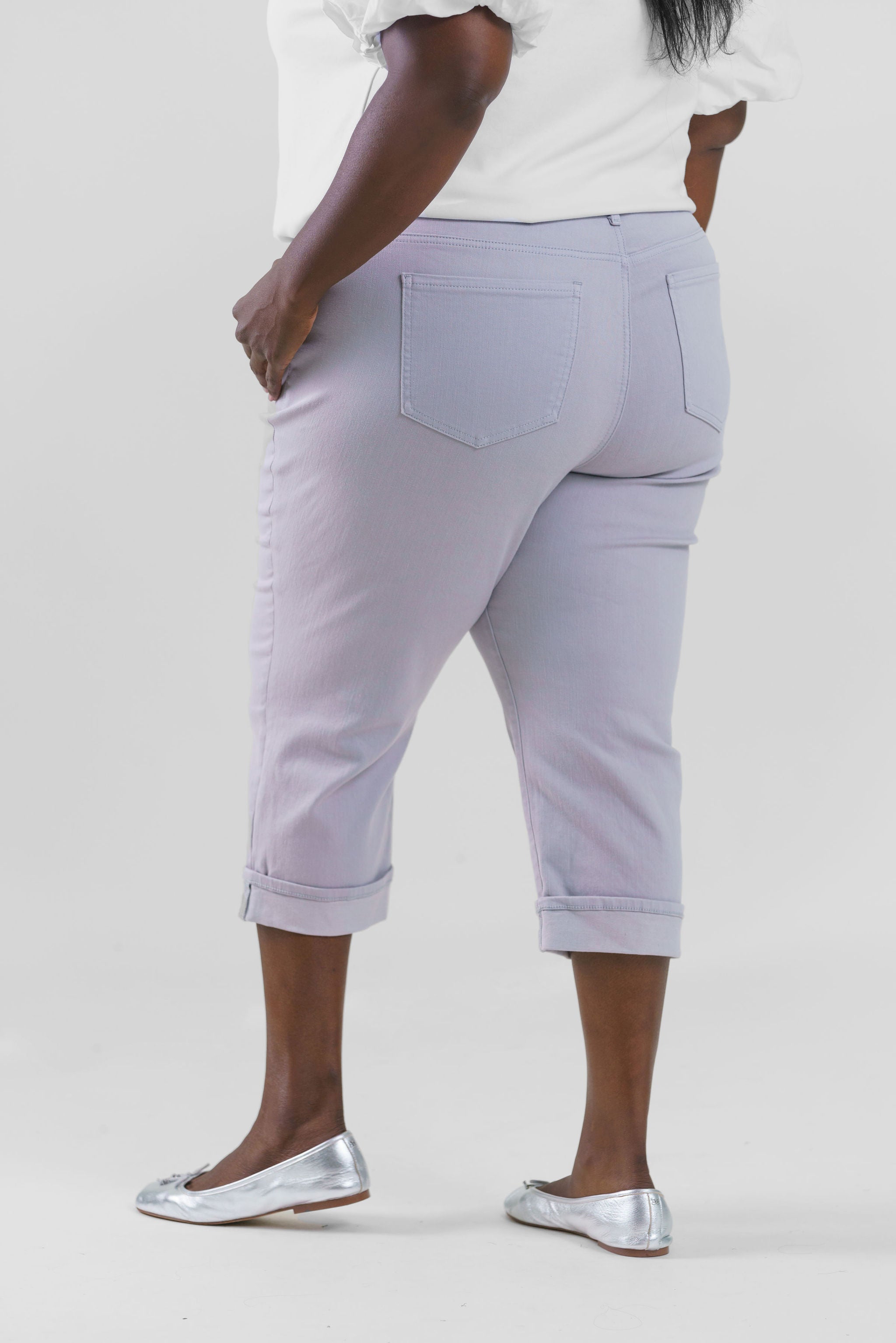 MARILYN STRAIGHT CROP CUFF JEANS plus-size - AMOUR781