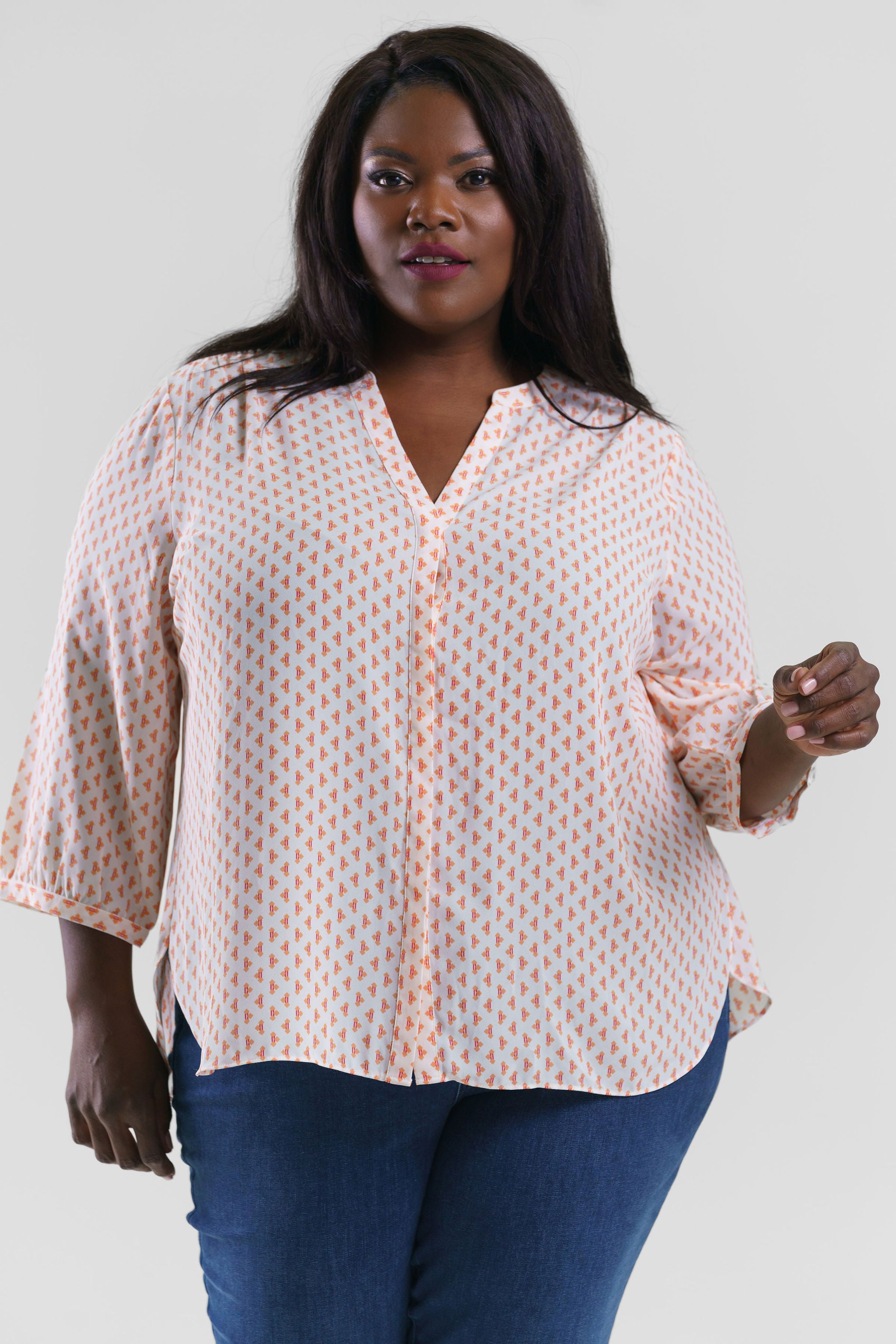 PINTUCK BLOUSE - Chez Geo plus-size - AMOUR781