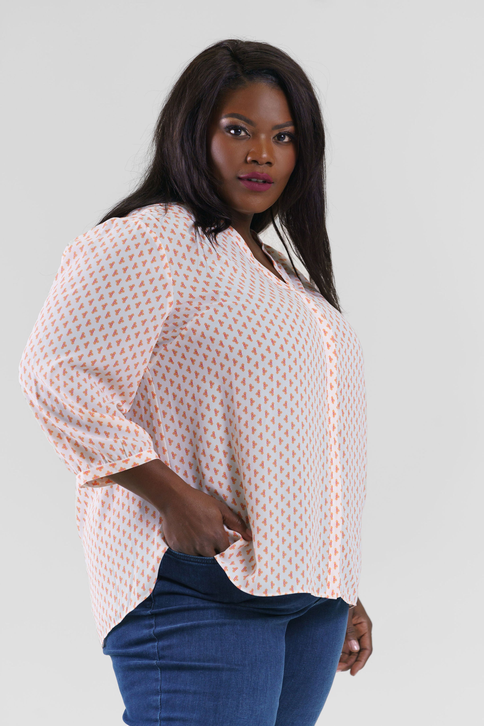 PINTUCK BLOUSE - Chez Geo plus-size - AMOUR781