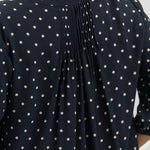 PINTUCK BLOUSE - Indigo Dot plus-size - AMOUR781