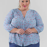 PINTUCK BLOUSE - Mountain Path plus-size - AMOUR781