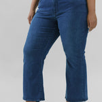 WAIST MATCH HIGH RISE MAJOR WIDE LEG JEAN plus-size - AMOUR781