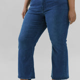 WAIST MATCH HIGH RISE MAJOR WIDE LEG JEAN plus-size - AMOUR781