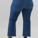 WAIST MATCH HIGH RISE MAJOR WIDE LEG JEAN plus-size - AMOUR781