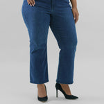 WAIST MATCH HIGH RISE MAJOR WIDE LEG JEAN plus-size - AMOUR781