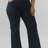 WAIST MATCH HIGH RISE MAJOR WIDE LEG JEAN plus-size - AMOUR781